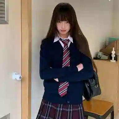 东鲸岁时记 慵懒风高级感宽松显瘦开衫外搭制服上衣针织衫 男女同款 灰野川 绀色