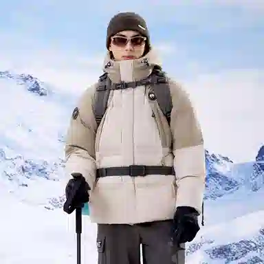 熊猫 暖冬系列-暖噗噗 山系户外连帽百搭蓄热保暖羽绒服 男女同款