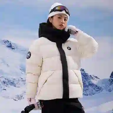 熊猫 户外纯色保暖连帽舒适御寒鹅绒羽绒服 男女同款