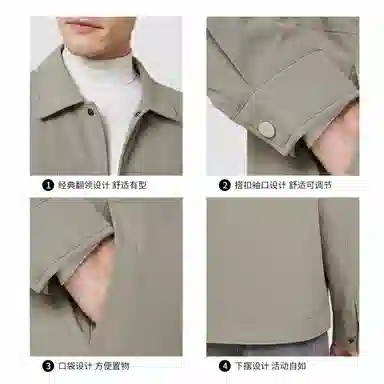 红豆 鸭绒翻领锁绒行政风户外保暖羽绒服 男款