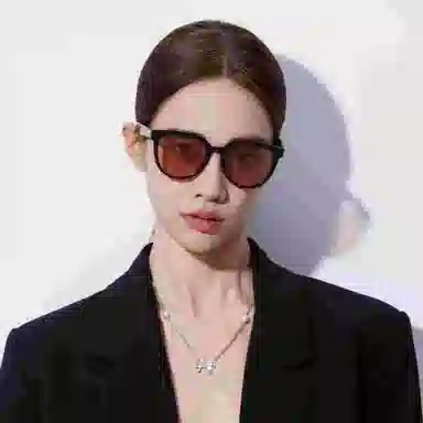 佐川 时尚多巴胺奶茶色 高级感偏光 防紫外线防晒 板材镜架 圆形 太阳眼镜 男女同款情侣款