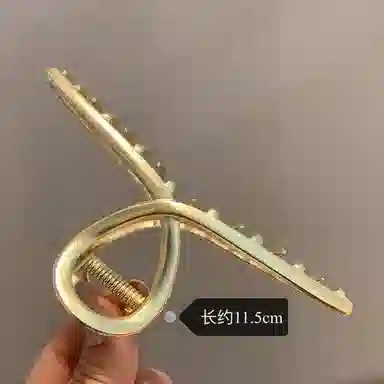 简应舒 哑金交叉形后脑勺盘发 合金 发夹 女款