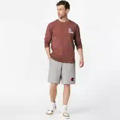 Champion Logo Print Shorts Light Grey