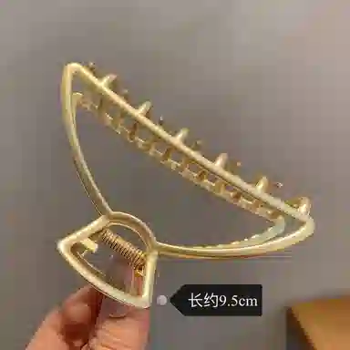 简应舒 哑金弧形抓夹后脑勺盘 夹 合金 发夹 女款