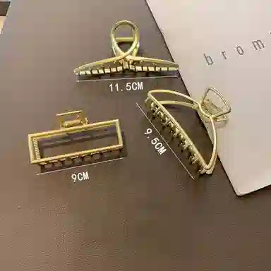 简应舒 哑金方形抓夹后脑勺盘 夹头发 合金 发夹 女款