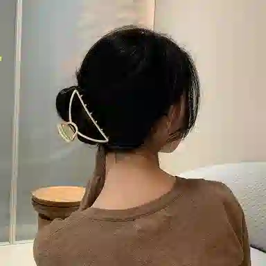 简应舒 哑金弧形抓夹后脑勺盘 夹 合金 发夹 女款