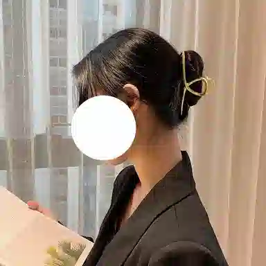简应舒 哑金交叉形后脑勺盘发 合金 发夹 女款