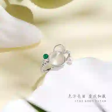 金戟 福禄双全国潮天然玉葫芦 优雅复古百搭简约好运 玉髓 戒指 女款