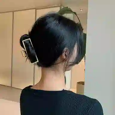 简应舒 哑金方形抓夹后脑勺盘 夹头发 合金 发夹 女款