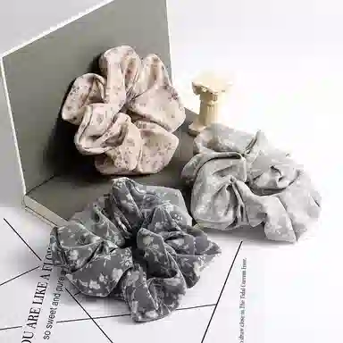 简应舒 法式碎花大肠扎头发丸子头发绳百搭 布艺 发圈 女款