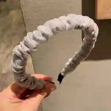 简应舒 甜美褶皱复古纯色洗脸百搭 网纱 发箍 女款