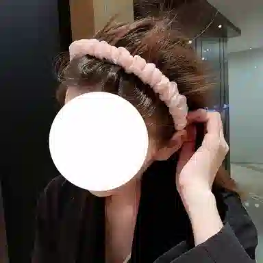 简应舒 甜美褶皱复古纯色洗脸百搭 网纱 发箍 女款