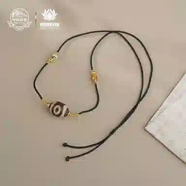 布达拉宫 三眼天珠吊坠 藏式复古民族风小众高级感 玛瑙 项链 男女同款情侣款