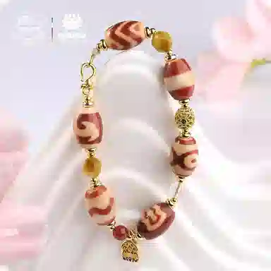 布达拉宫 红肉天珠铜配件 多功能链 玛瑙 项链 男女同款情侣款