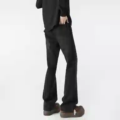 敦煌博物馆 美式复古废土风垂感舒适简约水洗做旧黄泥染微喇牛仔裤 男女同款