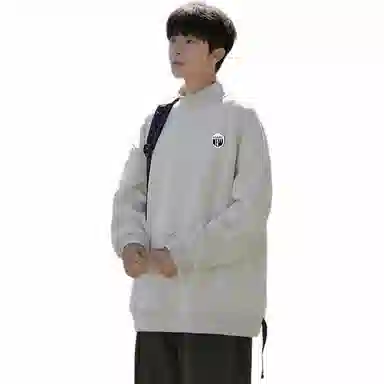 星际者 美式纯色学院风款宽松休闲基础款柔软亲肤通勤百搭时尚户外潮流重磅套头打底内搭半高领卫衣 男女同款