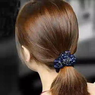 简应舒 发绳扎马尾简约头花串珠款绑头发皮筋 奥地利水晶 发圈 女款