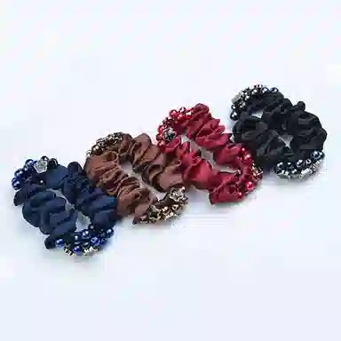 简应舒 发绳扎马尾简约头花串珠款绑头发皮筋 奥地利水晶 发圈 女款