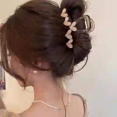 妖娆猫 韩系小清新爱心抓 高级感后脑勺发饰高端气质鲨鱼夹头饰 发夹 女款