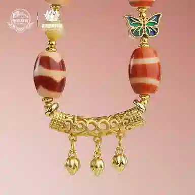 布达拉宫 红肉天珠铜配件原创设计 可拆分多功能链 玛瑙 项链 男女同款情侣款