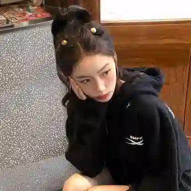 芒果饰品 黑丝绒珍珠碎发饰 植绒 发夹 女款