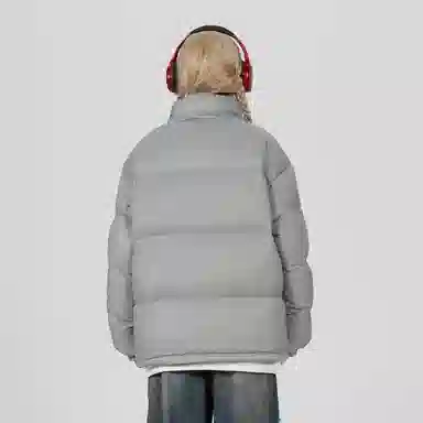 鸭鸭 立领时尚潮流经典撞色宽松舒适保暖防风防寒拉链长袖面包服百搭休闲羽绒服 男女同款