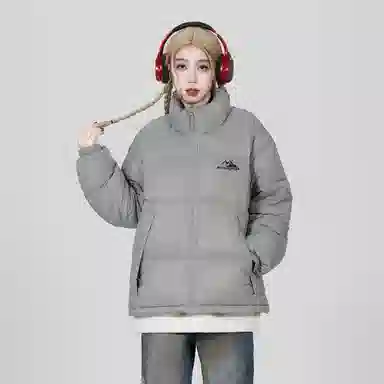 鸭鸭 立领时尚潮流经典撞色宽松舒适保暖防风防寒拉链长袖面包服百搭休闲羽绒服 男女同款