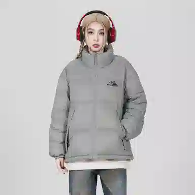 鸭鸭 立领时尚潮流经典撞色宽松舒适保暖防风防寒拉链长袖面包服百搭休闲羽绒服 男女同款