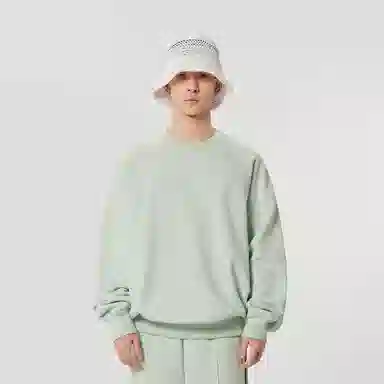 速写 纯色兔子图案圆领宽松套头运动休闲卫衣 男女同款