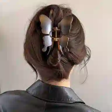 如花梦 简约蝴蝶 高级感气质鲨鱼夹 亚克力 发夹 女款