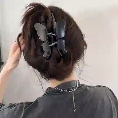 如花梦 简约蝴蝶 高级感气质鲨鱼夹 亚克力 发夹 女款