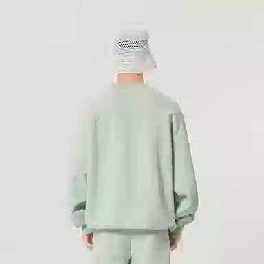 速写 纯色兔子图案圆领宽松套头运动休闲卫衣 男女同款