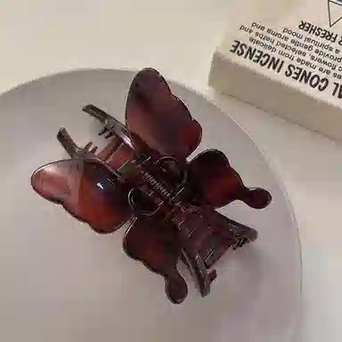 如花梦 简约蝴蝶 高级感气质鲨鱼夹 亚克力 发夹 女款