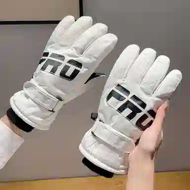 优幽兰 时尚百搭滑雪必备冬季保暖可触屏防风玩雪防泼水加绒加厚骑行电动车东北户外出行防寒装备 聚酯纤维 手套 男女同款情侣款