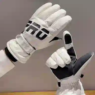 优幽兰 时尚百搭滑雪必备冬季保暖可触屏防风玩雪防泼水加绒加厚骑行电动车东北户外出行防寒装备 聚酯纤维 手套 男女同款情侣款