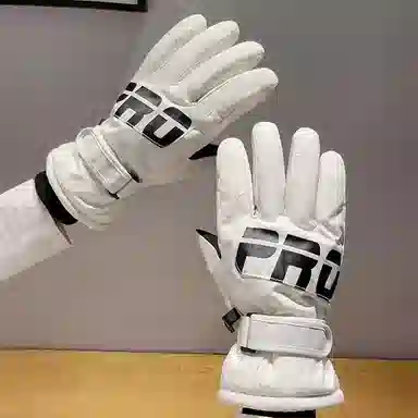 优幽兰 时尚百搭滑雪必备冬季保暖可触屏防风玩雪防泼水加绒加厚骑行电动车东北户外出行防寒装备 聚酯纤维 手套 男女同款情侣款