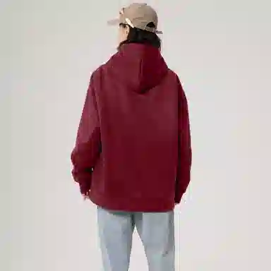 大卫贝肯 美式复古搞怪倒霉熊字母印花休闲百搭落肩套头长袖连帽卫衣 男女同款