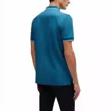 HUGO BOSS Cotton-Piqu Polo Shirt With Rubber-Print Logo Polo