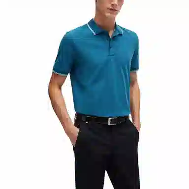 HUGO BOSS Cotton-Piqu Polo Shirt With Rubber-Print Logo Polo