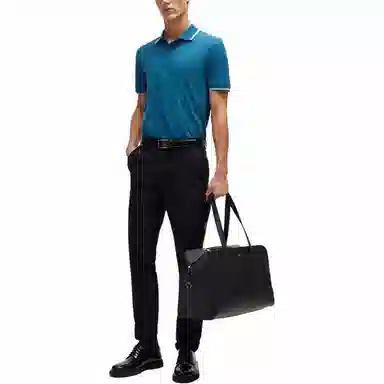 HUGO BOSS Cotton-Piqu Polo Shirt With Rubber-Print Logo Polo