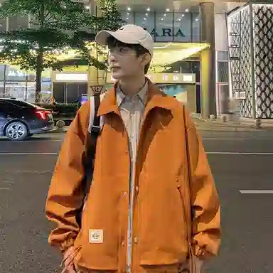 物质公式 美式高街复古学院风基础款单排扣简约工装大口袋无性别主义水洗做旧透气百搭宽松翻领休闲 牛仔外套 男女同款