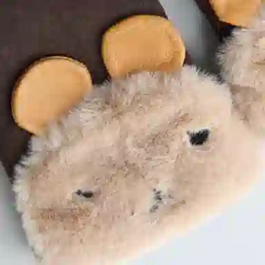 优幽兰 韩版高级感加绒加厚五指分指可触屏时尚潮流拼色休闲简约冬天骑车电动车保暖防寒防风 涤纶 绒线手套 女款