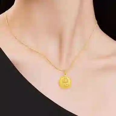 中国珠宝 福蛇锁骨链 国潮平安纳福 招财纳福 国风复古新中式古典风 轻奢贵气高级感 足金 按克计价 黄金项链 女款