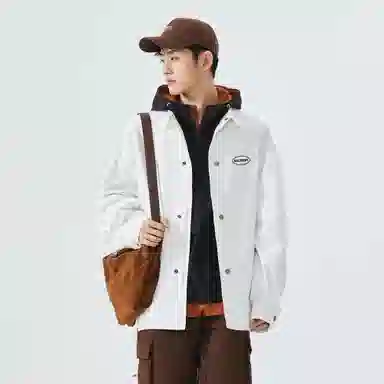 大卫贝肯 美式宽松休闲潮流单排扣翻领夹克外套 男女同款