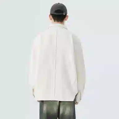 大卫贝肯 美式宽松休闲潮流单排扣翻领夹克外套 男女同款