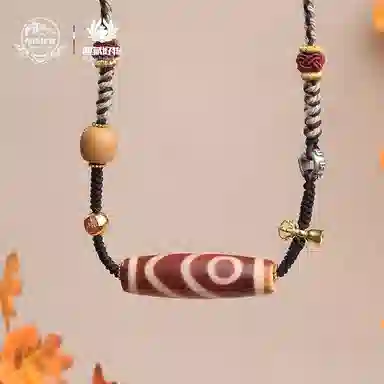 布达拉宫 红肉二眼天珠吊坠民族风 玛瑙 藏式西藏编绳颈饰项链 男女同款情侣款