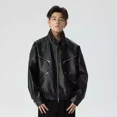 PILOTDRAGON Clean Fit Biker Jacket Black
