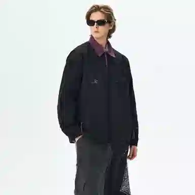 s.k. manor hill Letter Logo Bomber Jacket Purple