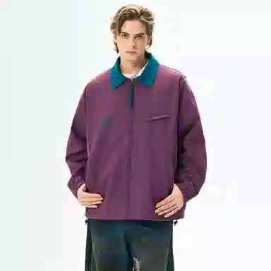 s.k. manor hill Letter Logo Bomber Jacket Purple