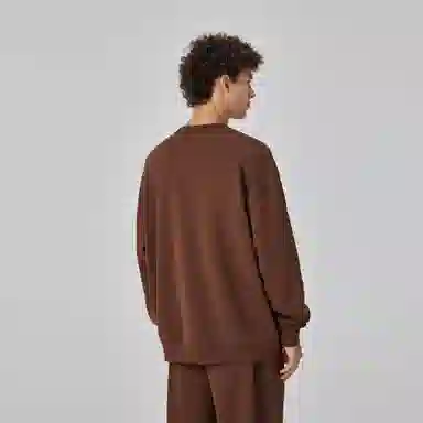 大卫贝肯 美式复古简约宽松休闲圆领长袖卫衣 男女同款 西瓜粉